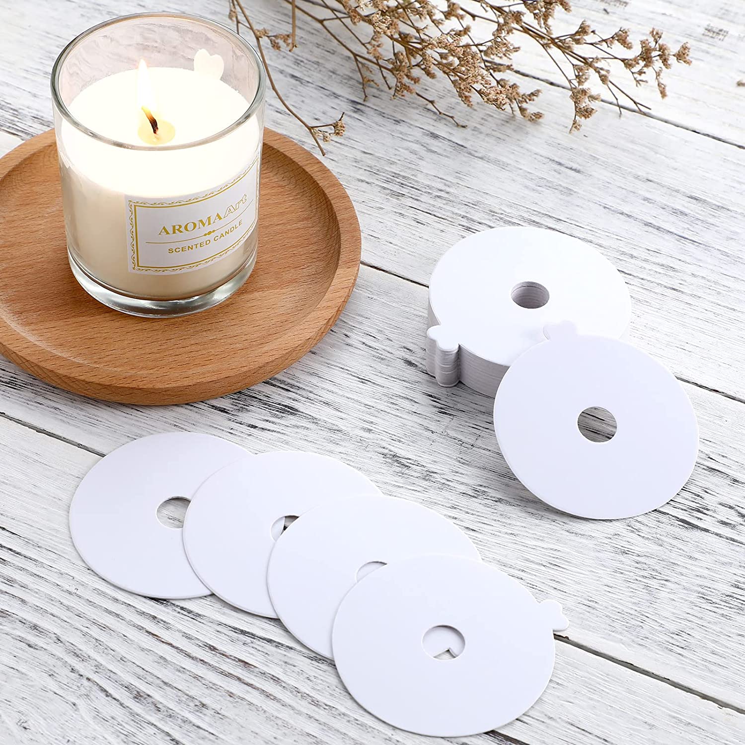 Candle Warning Label - 100 Stuks Kaars Stofbeschermers Papieren Kaars