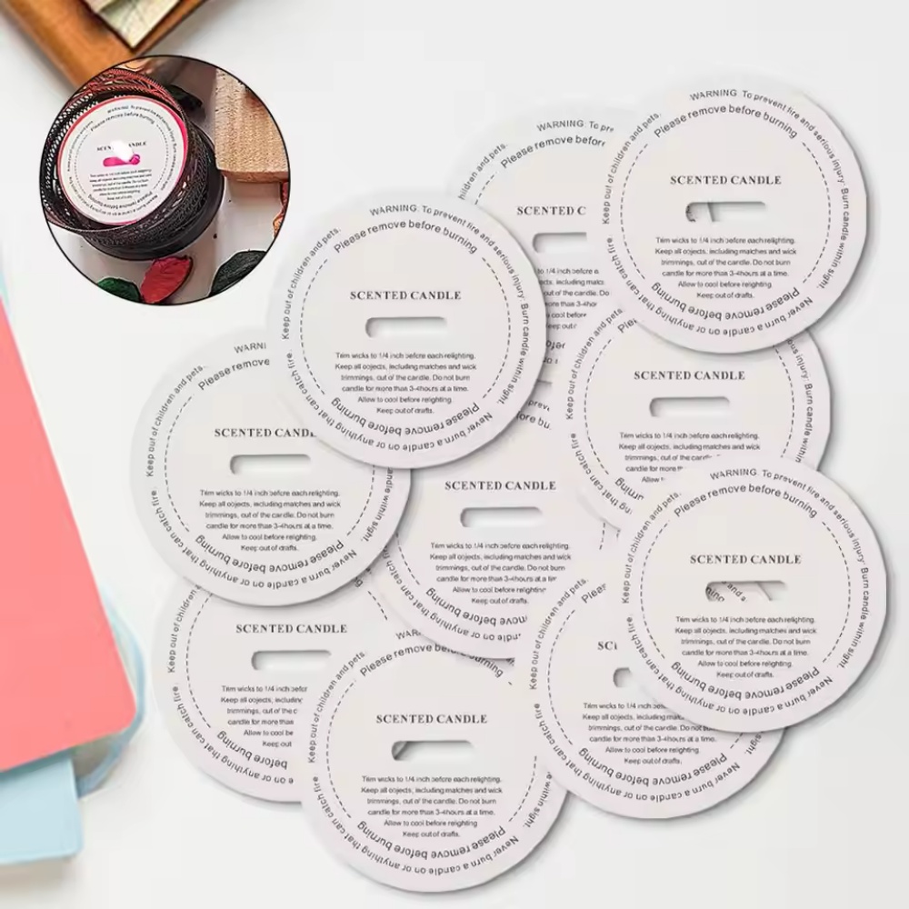 Candle Warning Label - 10/50 Stuks Kaarsenbeker Etiketten Rond DIY