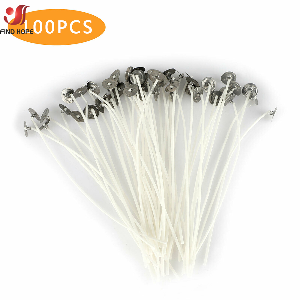 Cotton Wick Pre Tabbed - 100 stks/zak Rookloze Kaars Wieken 2.5-20