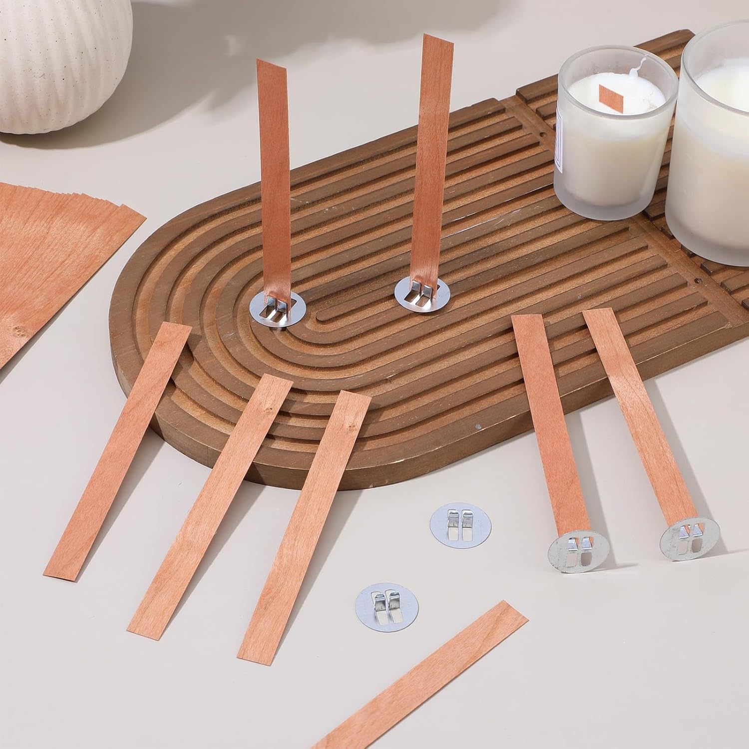 Candle Warning Label - 60 stuks houten lonten voor het
