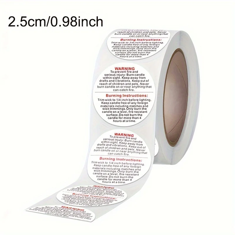 1roll, 500 stuks Kaarspot Cont - Candle Warning Label recensie en prijs