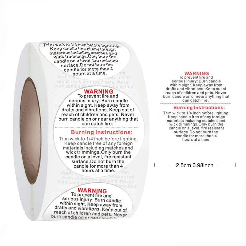 1roll, 500 stuks Kaarspot Cont - Candle Warning Label recensie en prijs
