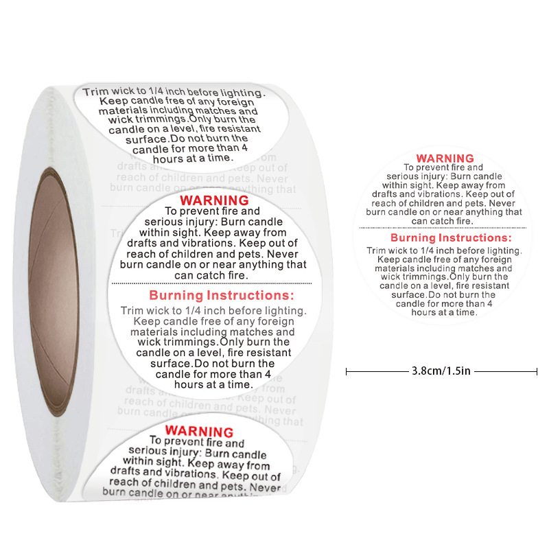 100-500 stks 1 inch Engels Waa - Candle Warning Label recensie en prijs