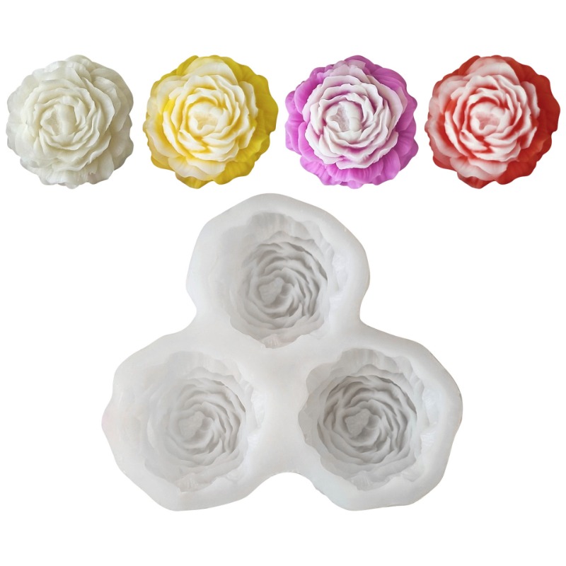 3 stks/set Pioenbloem Kaars Si - Candle Making Supplies Wholesale recensie en prijs
