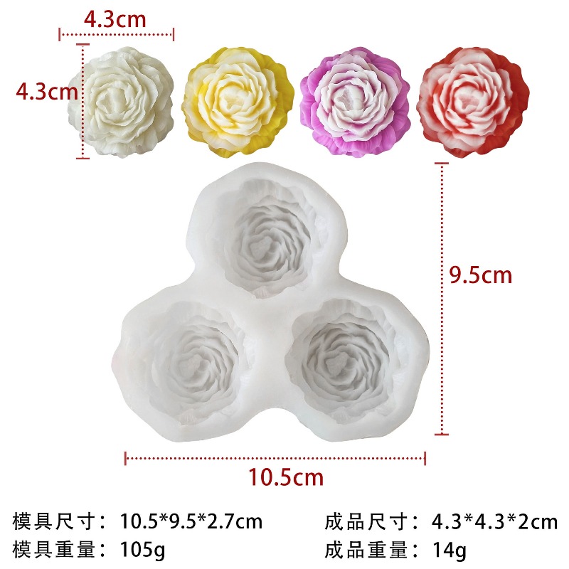 3 stks/set Pioenbloem Kaars Si - Candle Making Supplies Wholesale recensie en prijs