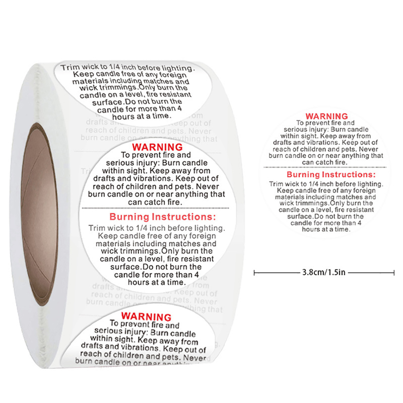 1Roll Breekbare Stickers Kaars - Candle Warning Label recensie en prijs